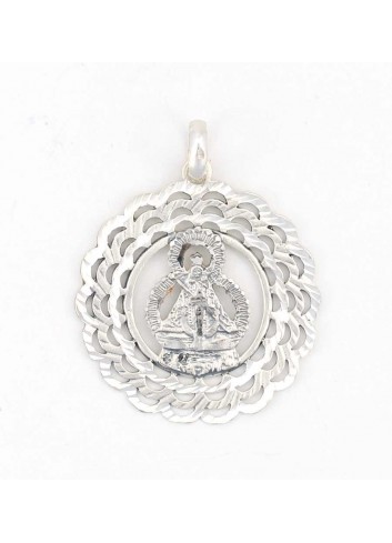 Medalla plata bisel ondas Virgen de la Cabeza