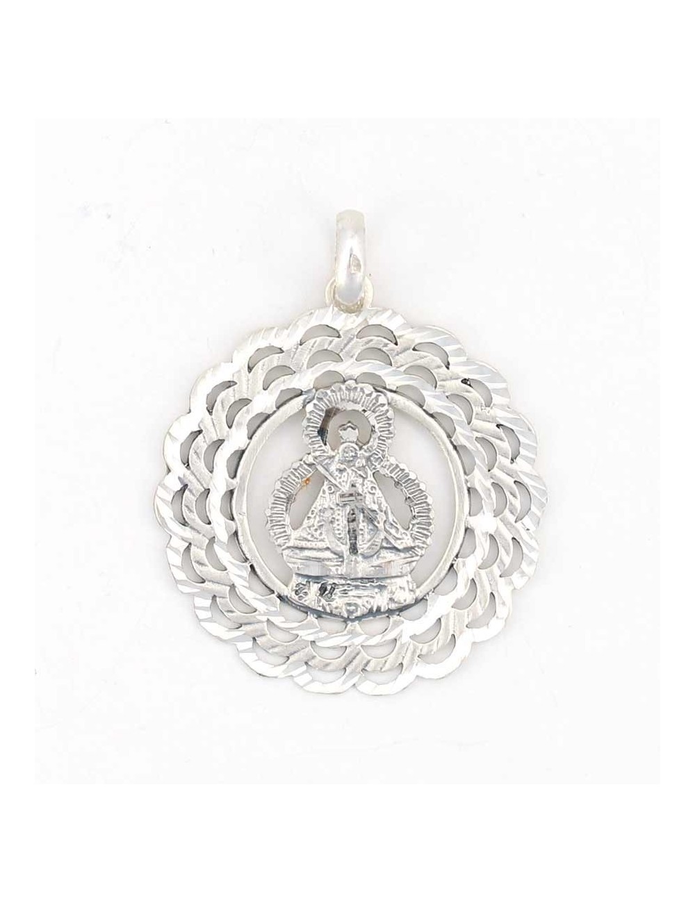 Medalla plata bisel ondas Virgen de la Cabeza