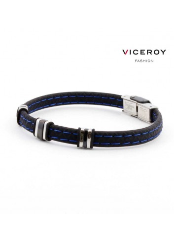 Pulsera Viceroy Fashion hombre silicona pespunte azul 6333P09013