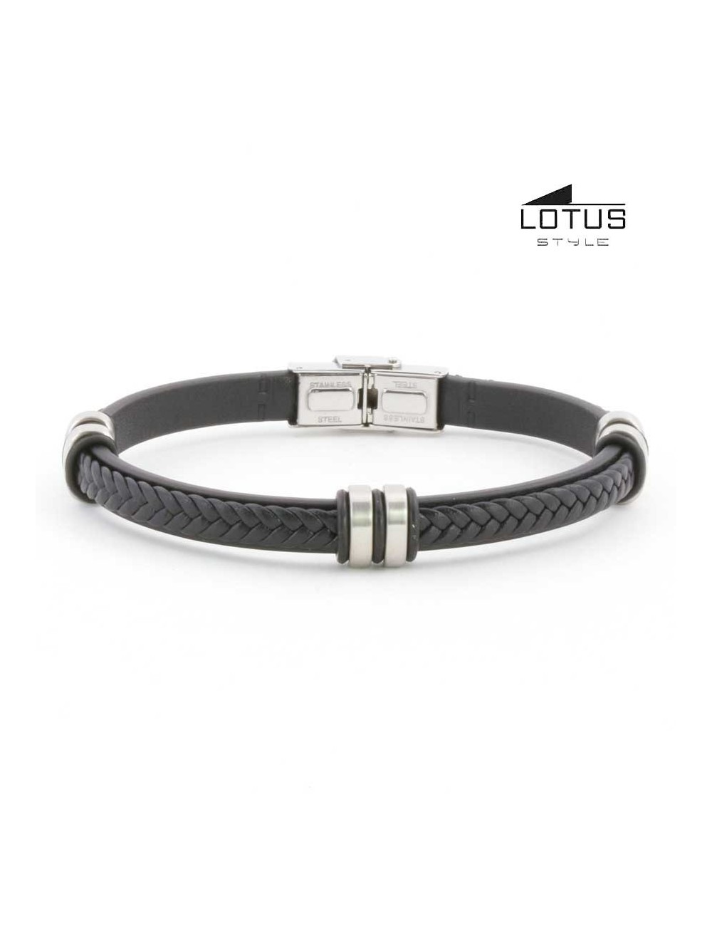 pulsera-lotus-cuero-trenzado-negro-sobre-plano-ls1829-2-1