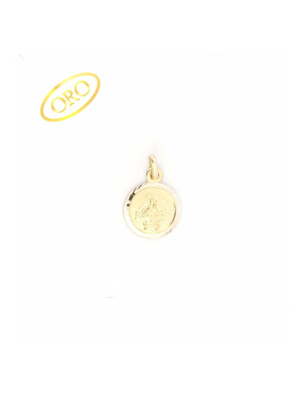 Medalla Virgen de la Cabeza oro redonda 12 mm