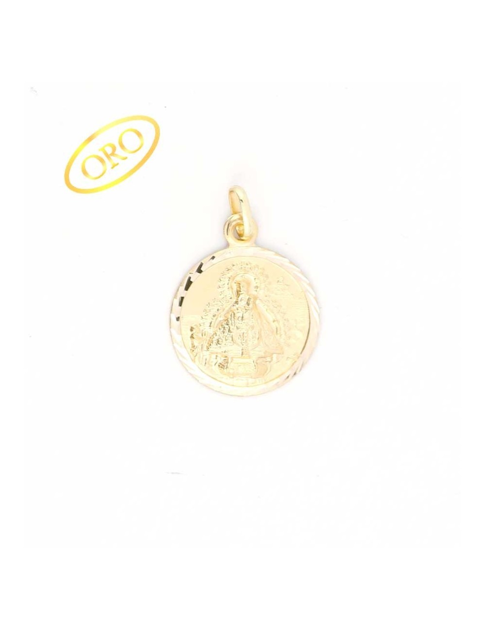 Medalla Virgen de la Cabeza oro redonda 20 mm