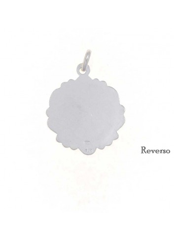 Medalla Virgen de la Cabeza plata redonda rocallas 25 mm