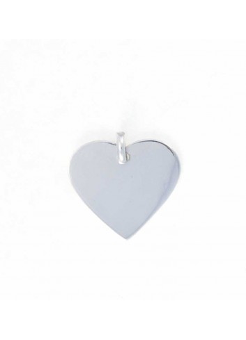 Corazón plata liso personalizable 2,4x2,2