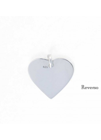 Corazón plata liso personalizable 2,4x2,2