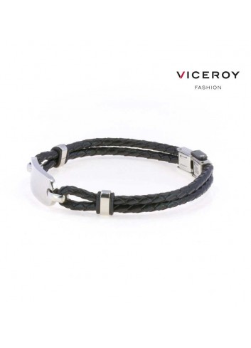 pulsera-viceroy-fashion-hombre-acero-cuero-trenzado-negro-6303p01010
