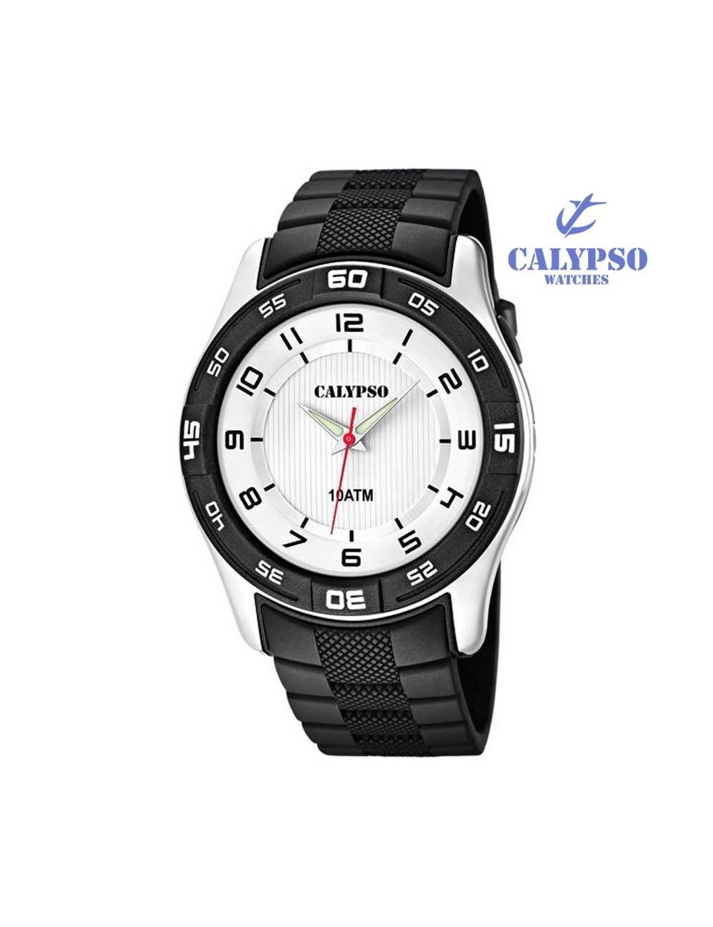 Reloj Calypso hombre goma negro redondo K6062-3