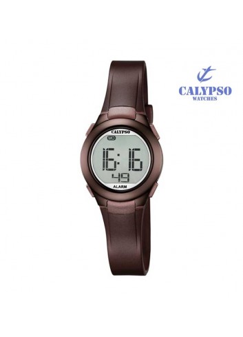 reloj-calypso-digital-goma-marron-k56776