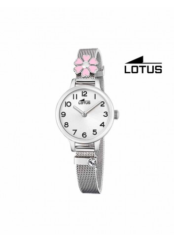Reloj niña Lotus cadena malla flor rosa 18661-2