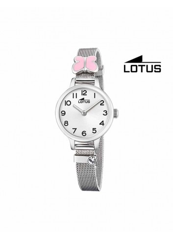 Reloj niña Lotus cadena malla mariposa rosa 18660-2