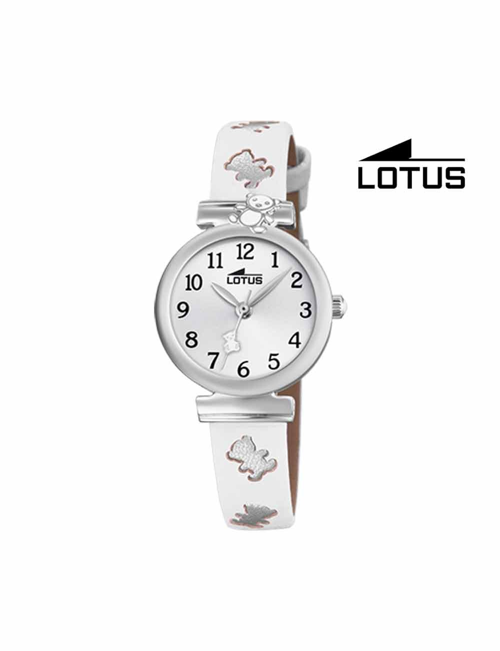 Reloj niña Lotus correa blanca oso 18628-1