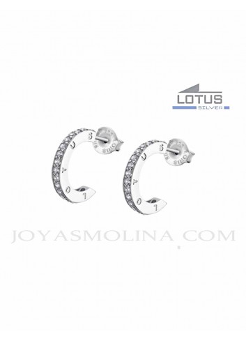 Pendientes Lotus Silver aros con circonitas LP1885-4-1