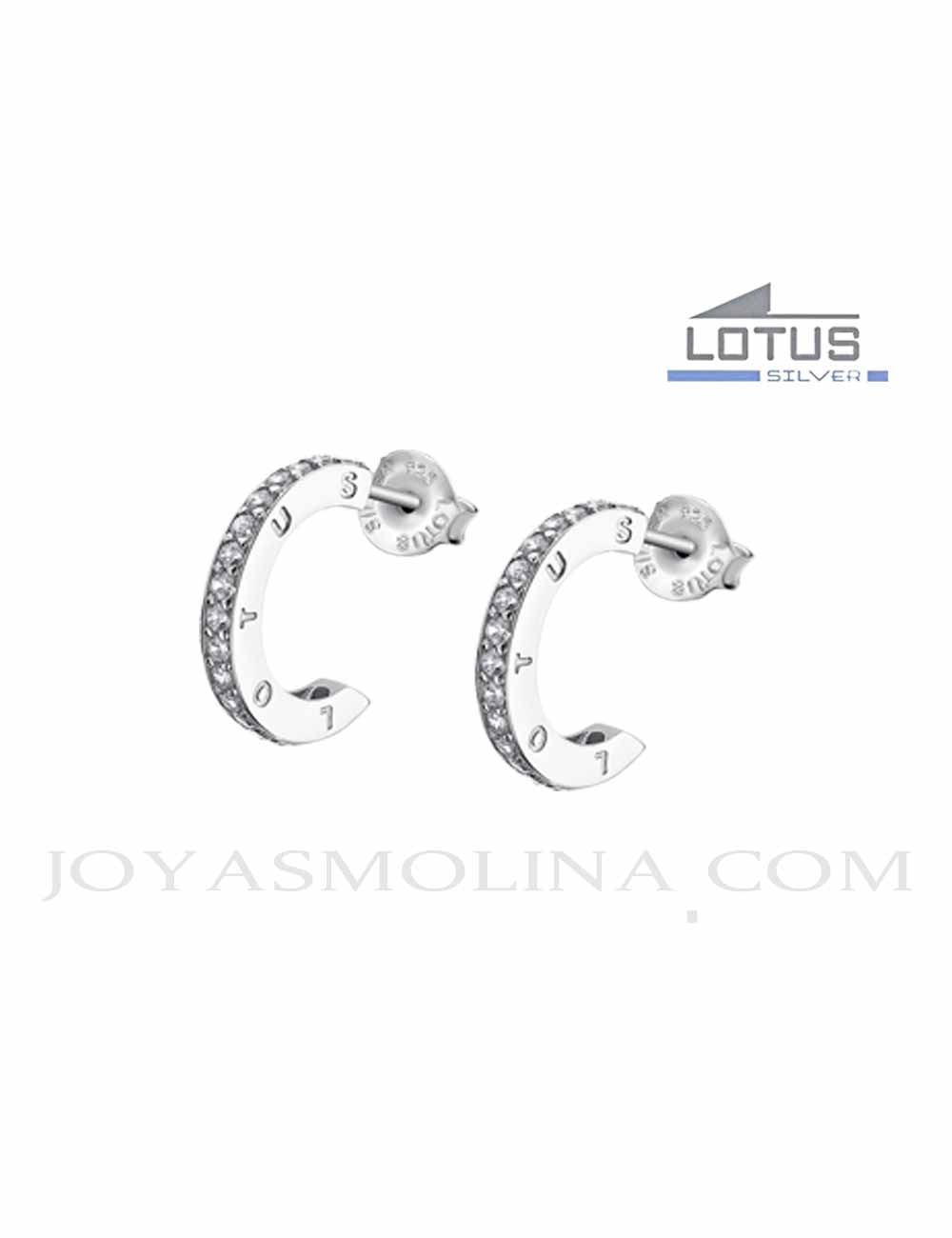 Pendientes Lotus Silver aros con circonitas LP1885-4-1