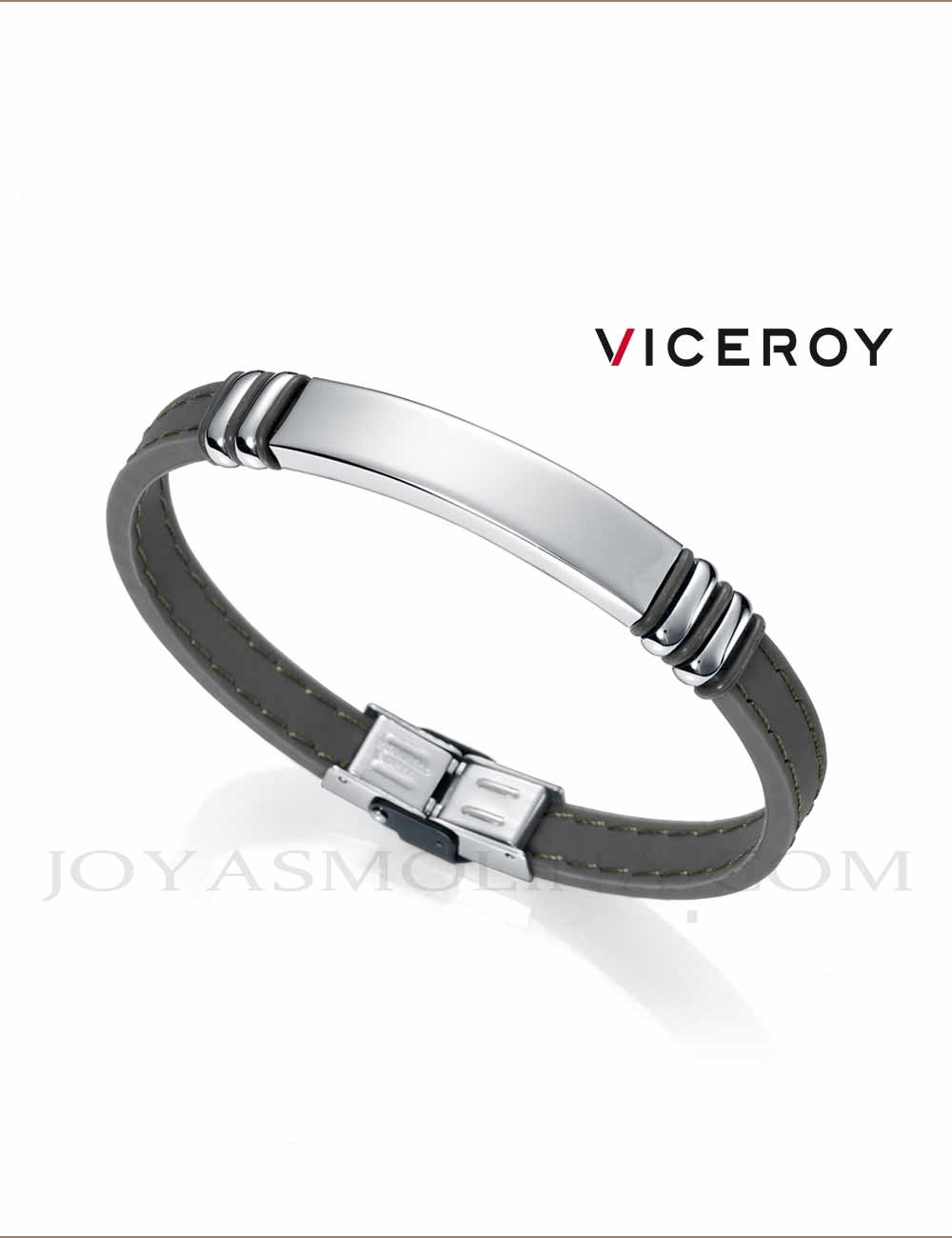 Pulsera Viceroy Fashion hombre caucho acero gris 6343P09019 personalizable