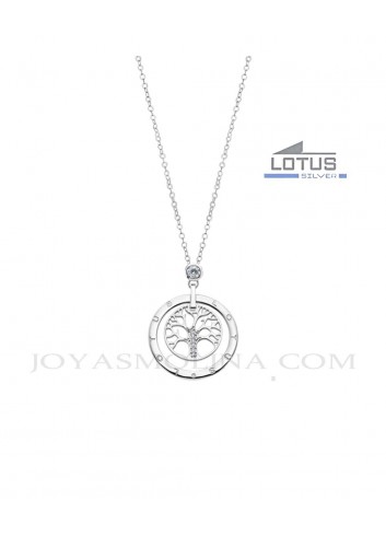 Gargantilla Lotus plata arbol de la vida circulo LP1870-1-1