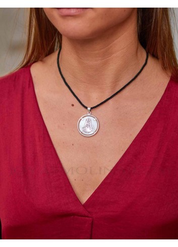 Medalla Virgen del Rocío plata nácar