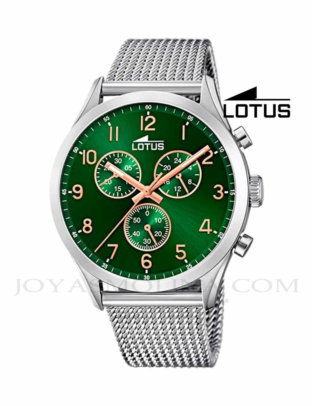 Reloj Lotus hombre cadena acero esfera verde 18637/2