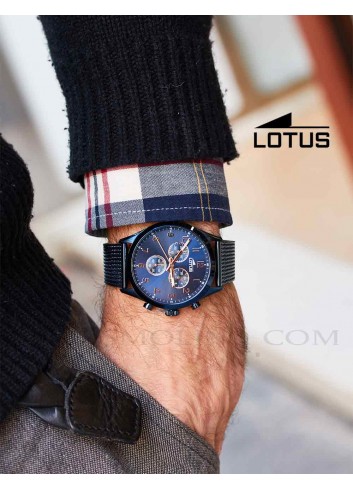 Reloj Lotus hombre azul cadena acero