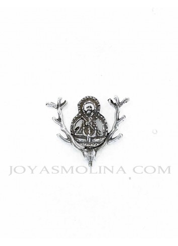 Pin Virgen de la Cabeza cuernas ciervo plateado