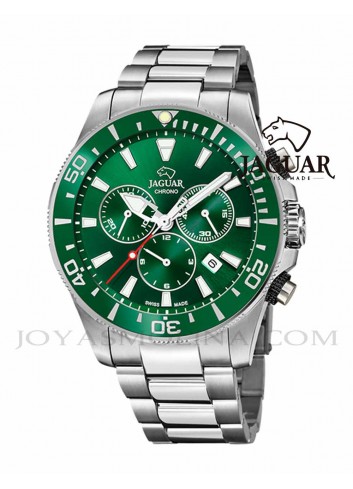 Reloj Jaguar hombre diver verde cronógrafo bisel J861-4