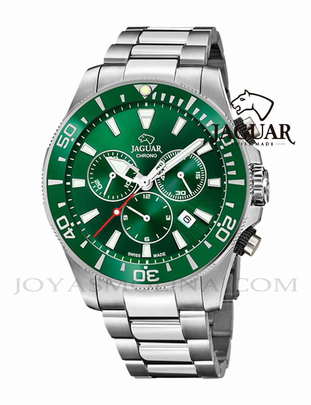 Reloj Jaguar hombre diver verde cronógrafo bisel J861-4