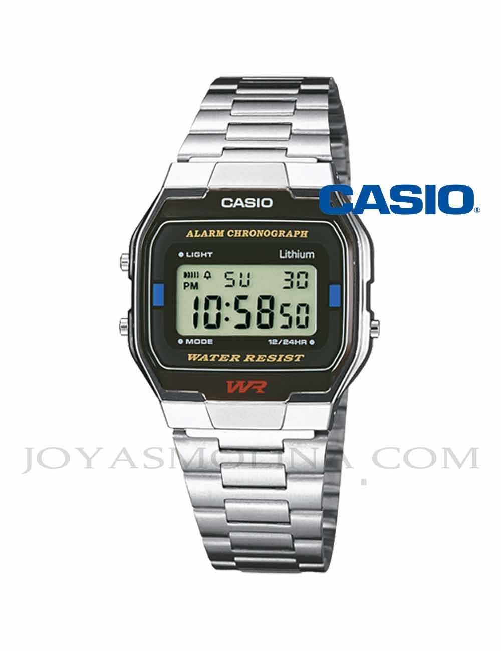 Reloj Casio digital plateado unisex A163WA-1QES
