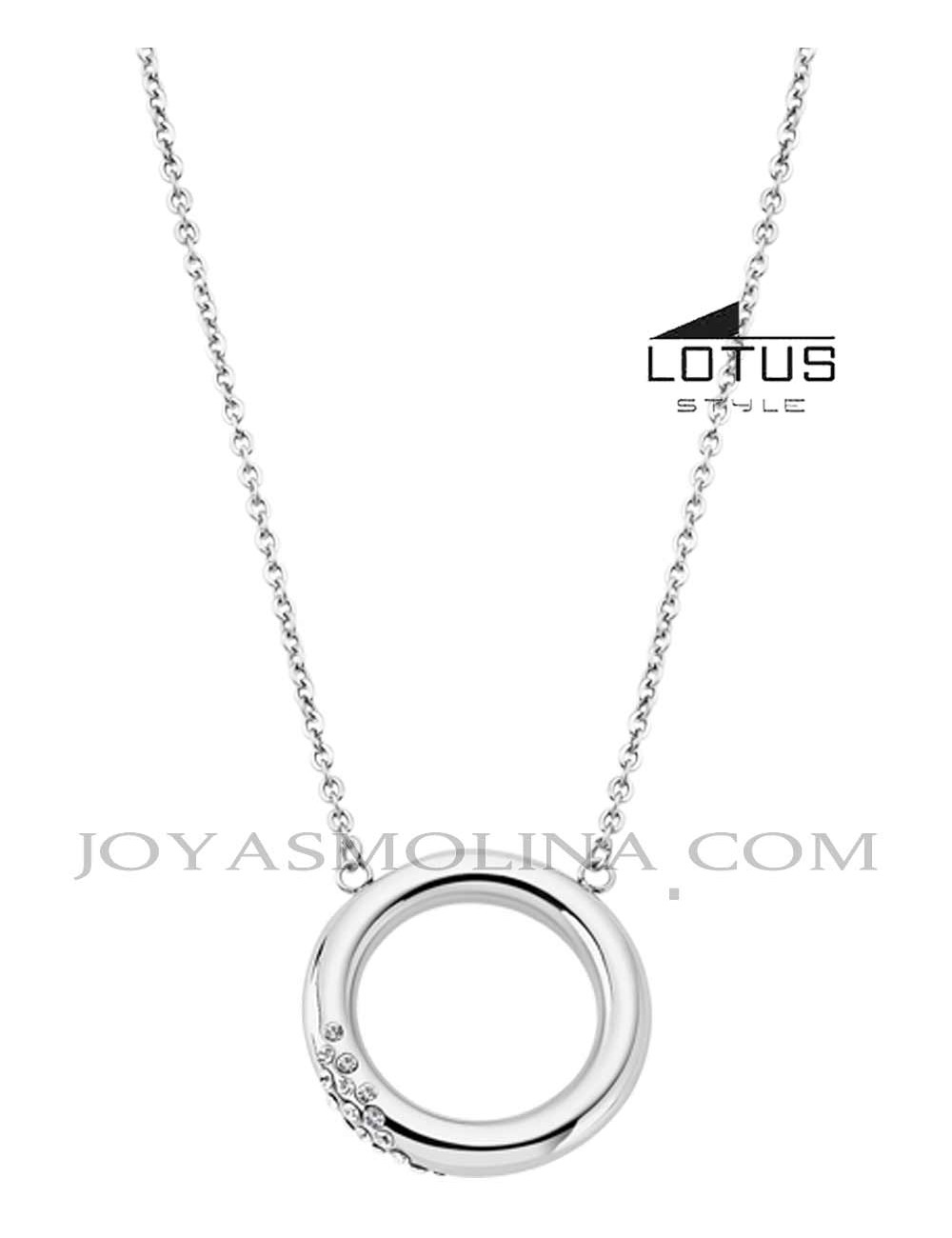 Gargantilla Lotus acero círculo circonitas LS1947-1-1