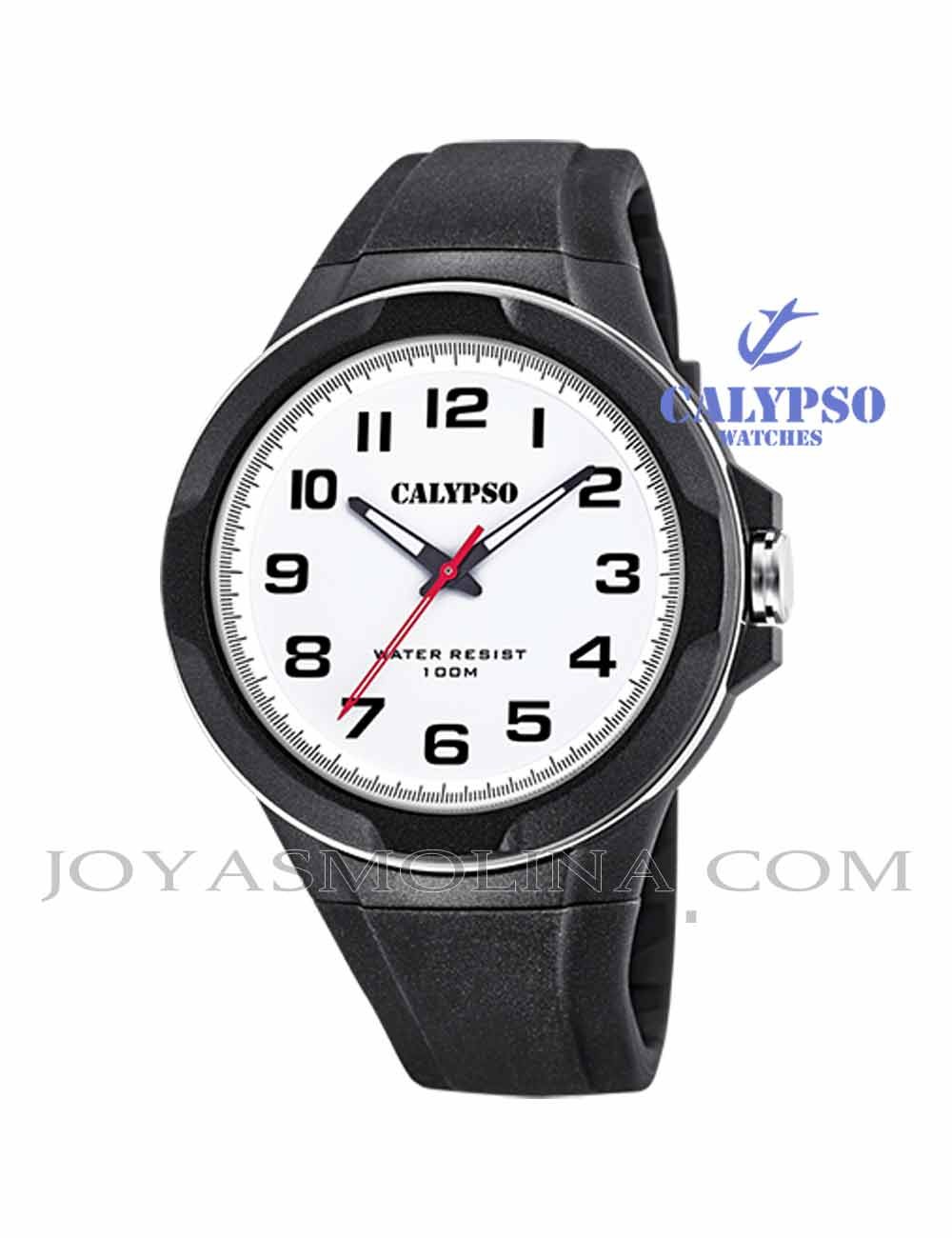 Reloj Calypso hombre goma negro con luz k5781-1