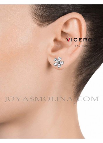 Engreído huella dactilar seguridad Pendientes Viceroy Jewels flor con circonitas