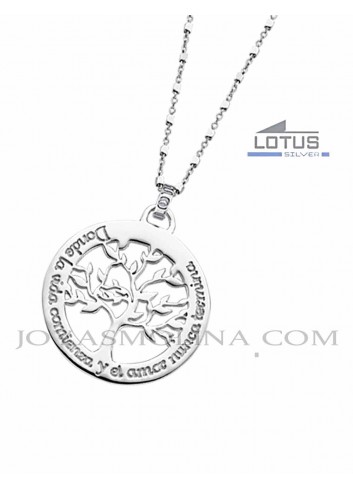 Gargantilla Lotus Silver árbol de la vida