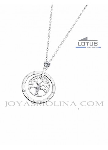 Gargantilla plata árbol de la vida Lotus