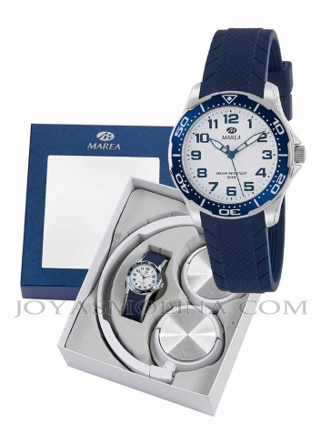 Reloj niño Marea azul y blanco con regalo