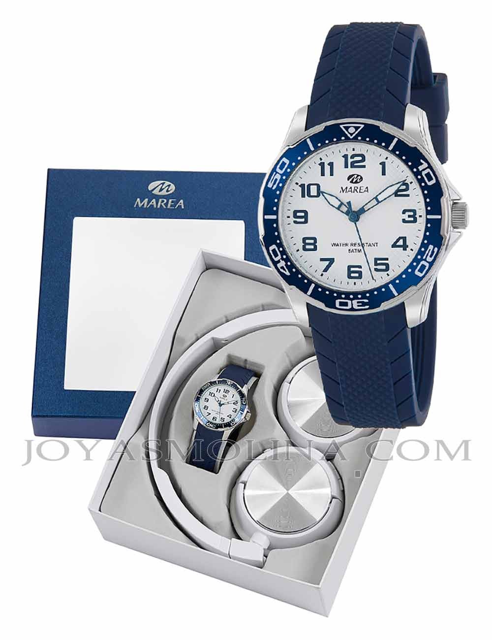Reloj niño Marea azul y blanco con regalo