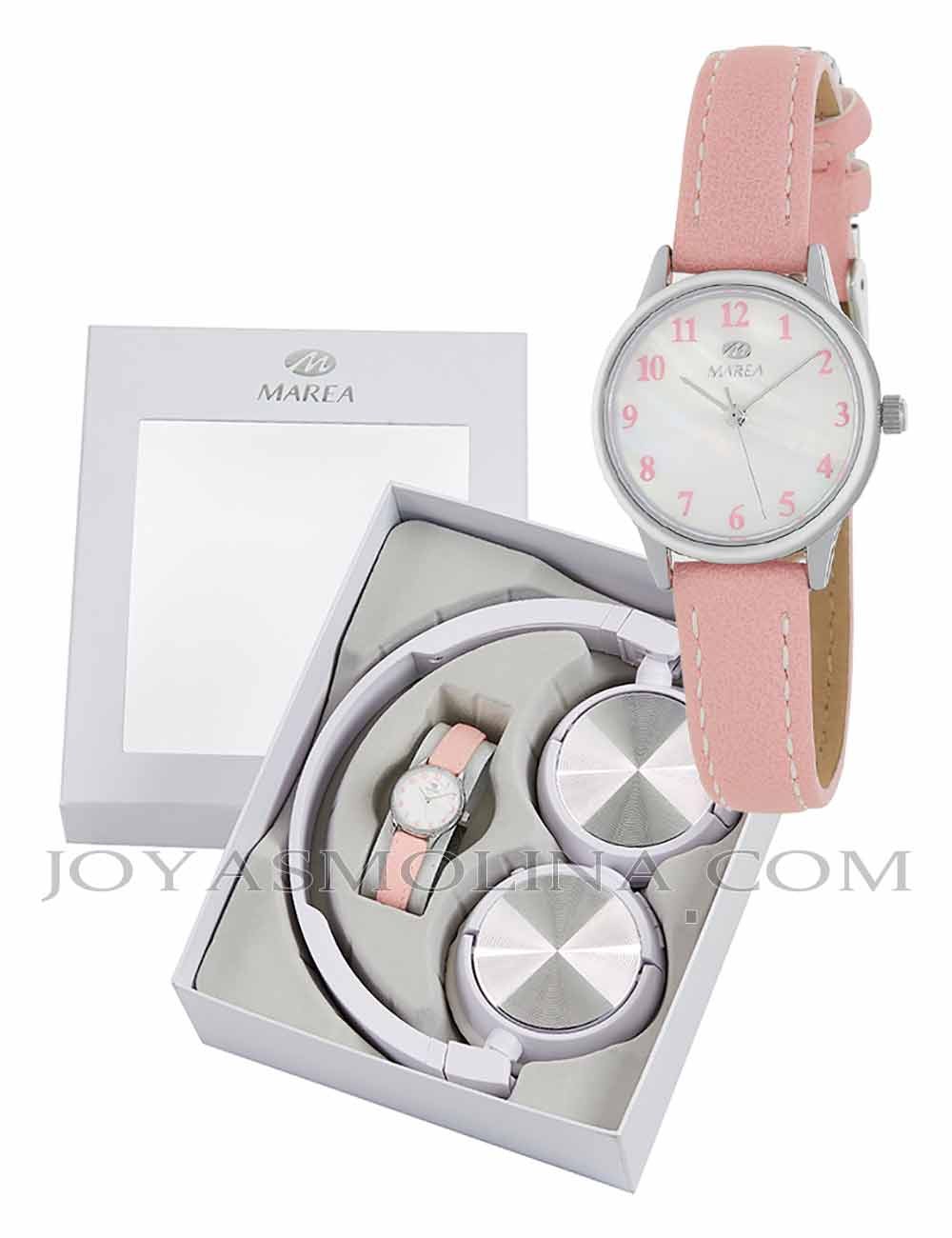 Reloj Marea niña correa rosa con regalo