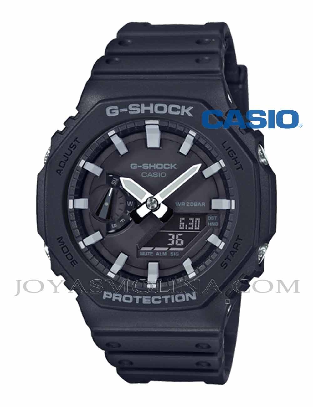 Reloj Casio G-SHOCK negro agujas gris