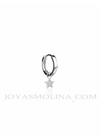 Piercing aro plata estrella circonitas