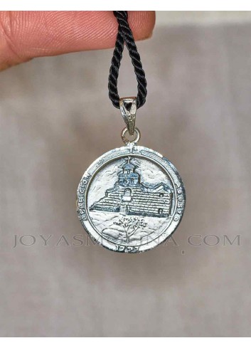 Medalla aparición Virgen de la Cabeza plata bisel redondo reverso