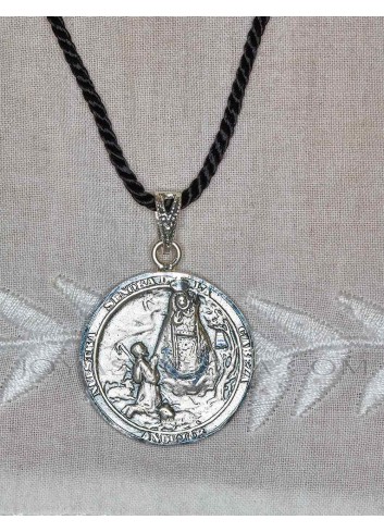 Medalla aparición Virgen de la Cabeza plata bisel redondo