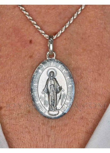 Medalla plata Virgen Milagrosa mediana mujer