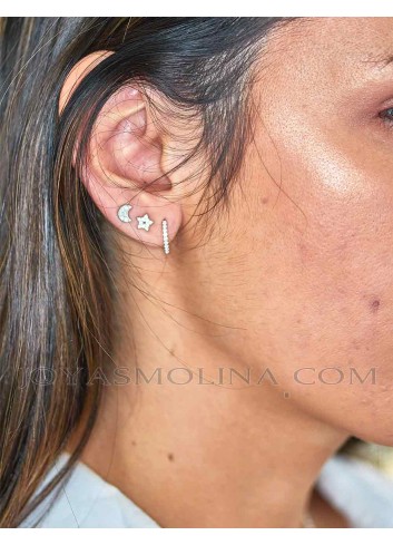 Piercing oreja plata mujer
