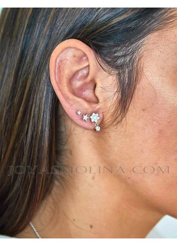 Piercing plata mujer oreja moda