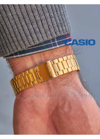 Reloj Casio vintage redondo dorado malla
