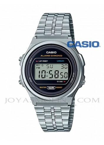 Reloj Casio digital redondo plateado vintage