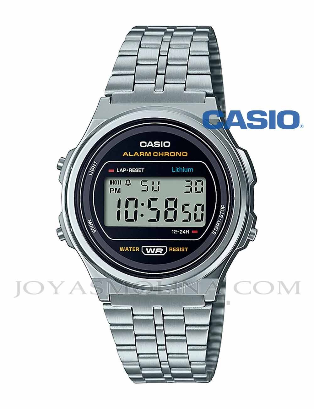 Reloj Casio digital redondo plateado vintage