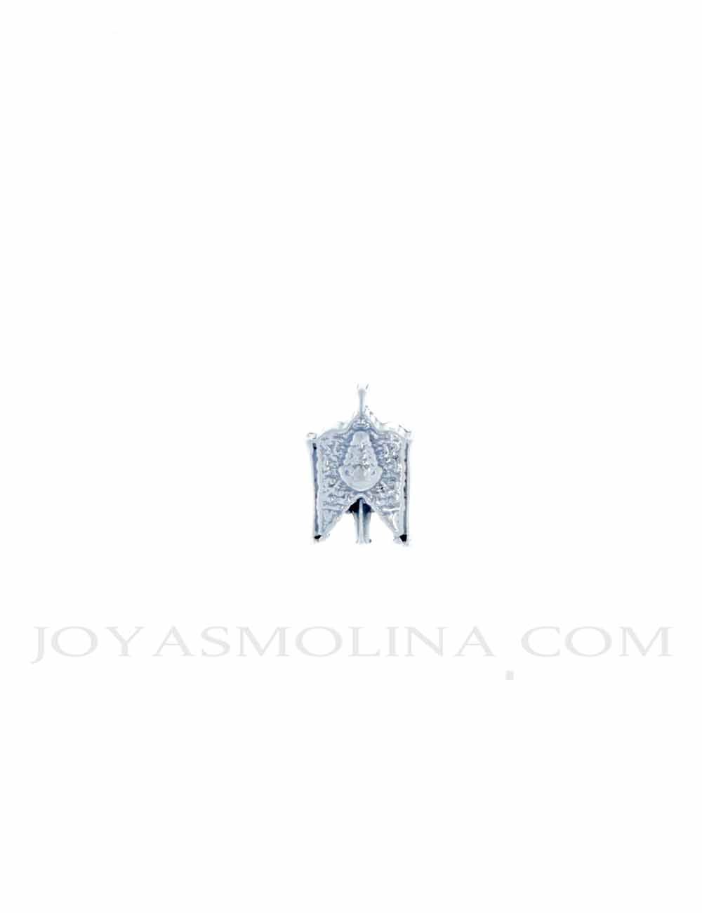 Abalorio simpecado Virgen del Rocío plata