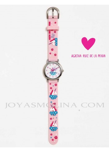 Reloj Agatha niña unicornios rosa