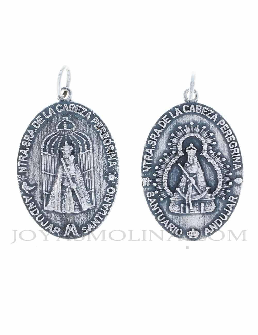 Medalla Virgen de la Cabeza peregrina plata