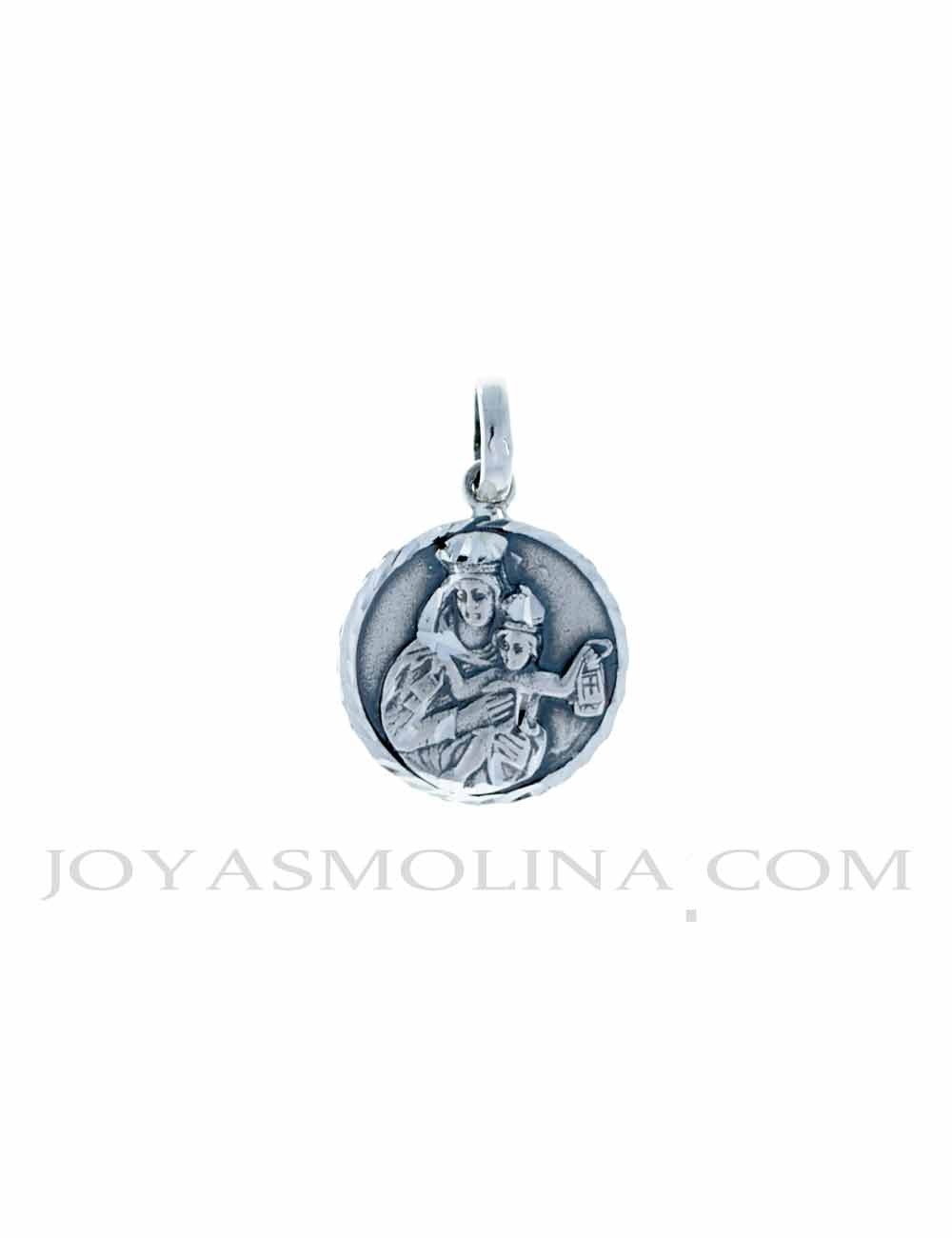 Medalla escapulario Virgen del Carmen plata mediana