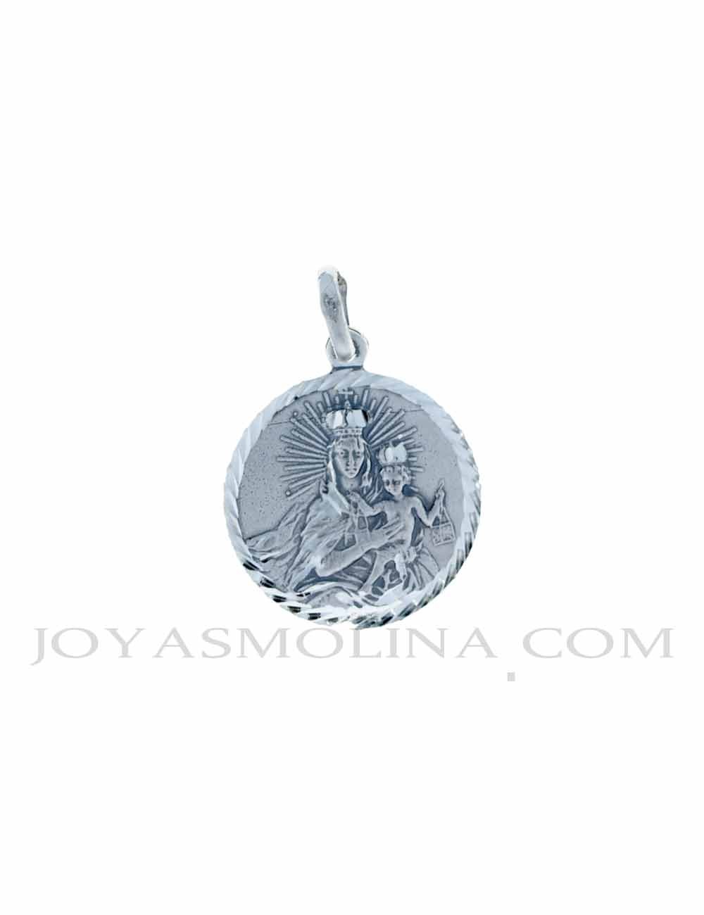 Medalla escapulario Virgen del Carmen plata grande