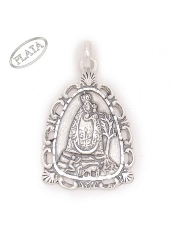 Medalla plata Virgen de la Cabeza aparición  triangular
